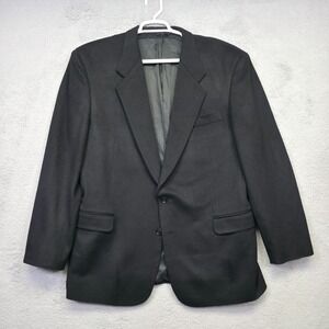 Louis Raphael Blazer Mens 44L Black Wool Cashmere Suit Jacket Sport Coat Preppy‎